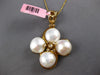 EXTRA LARGE .12CT DIAMOND & AAA SOUTH SEA PEARL 14KT YELLOW GOLD FLOWER PENDANT