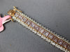 WIDE & LONG 12.26CT WHITE & PINK DIAMOND 18KT WHITE & ROSE GOLD TENNIS BRACELET