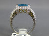 3.84CT DIAMOND & AAA BLUE TOPAZ 14KT WHITE GOLD 3D CUSHION & ROUND FILIGREE RING