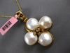 EXTRA LARGE .12CT DIAMOND & AAA SOUTH SEA PEARL 14KT YELLOW GOLD FLOWER PENDANT