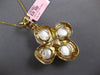 EXTRA LARGE .12CT DIAMOND & AAA SOUTH SEA PEARL 14KT YELLOW GOLD FLOWER PENDANT