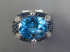 EXTRA LARGE 11.59CT DIAMOND AAA BLUE TOPAZ & SAPPHIRE 18K WHITE GOLD FLOWER RING