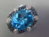 EXTRA LARGE 11.59CT DIAMOND AAA BLUE TOPAZ & SAPPHIRE 18K WHITE GOLD FLOWER RING