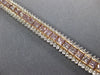WIDE & LONG 12.26CT WHITE & PINK DIAMOND 18KT WHITE & ROSE GOLD TENNIS BRACELET