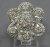 ESTATE LARGE 1.19CT DIAMOND 14KT WHITE GOLD 3D CLASSIC FLOWER INFINITY LOVE RING