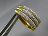 LARGE 4.60CT DIAMOND 18KT 2 TONE GOLD 3D MULTI ROW CLIP ON HOOP HANGING EARRINGS