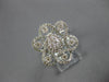 ESTATE LARGE 1.19CT DIAMOND 14KT WHITE GOLD 3D CLASSIC FLOWER INFINITY LOVE RING