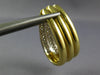LARGE 4.60CT DIAMOND 18KT 2 TONE GOLD 3D MULTI ROW CLIP ON HOOP HANGING EARRINGS