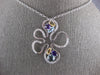ESTATE 2.33CT DIAMOND & AAA MULTI GEM 14KT WHITE GOLD 3D FLOWER ITALIAN NECKLACE