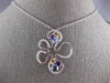 ESTATE 2.33CT DIAMOND & AAA MULTI GEM 14KT WHITE GOLD 3D FLOWER ITALIAN NECKLACE