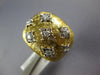 LARGE .26CT DIAMOND 18KT 2 TONE GOLD MULTI STAR MATTE & SHINY ANNIVERSARY RING