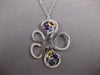 ESTATE 2.33CT DIAMOND & AAA MULTI GEM 14KT WHITE GOLD 3D FLOWER ITALIAN NECKLACE