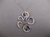ESTATE 2.33CT DIAMOND & AAA MULTI GEM 14KT WHITE GOLD 3D FLOWER ITALIAN NECKLACE