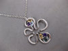 ESTATE 2.33CT DIAMOND & AAA MULTI GEM 14KT WHITE GOLD 3D FLOWER ITALIAN NECKLACE