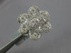 ESTATE LARGE 1.19CT DIAMOND 14KT WHITE GOLD 3D CLASSIC FLOWER INFINITY LOVE RING