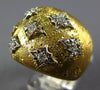 LARGE .26CT DIAMOND 18KT 2 TONE GOLD MULTI STAR MATTE & SHINY ANNIVERSARY RING