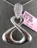 ESTATE .48CT DIAMOND 14KT WHITE GOLD 3D CLASSIC INFINITY LOVE FUN PENDANT