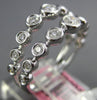 WIDE .47CT DIAMOND 18KT WHITE GOLD 3D BEZEL ETOILE GRADUATING DOUBLE FUN RING