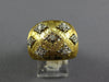 LARGE .26CT DIAMOND 18KT 2 TONE GOLD MULTI STAR MATTE & SHINY ANNIVERSARY RING