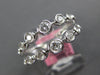 WIDE .47CT DIAMOND 18KT WHITE GOLD 3D BEZEL ETOILE GRADUATING DOUBLE FUN RING