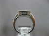 LARGE 1.34CT DIAMOND 14KT WHITE GOLD 3D ROUND & BAGUETTE CLUSTER SQUARE FUN RING