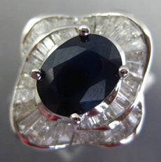4.25CT DIAMOND & AAA SAPPHIRE 18KT WHITE GOLD 3D OVAL BALLERINA ENGAGEMENT RING