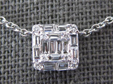 .54CT DIAMOND 18KT WHITE GOLD 3D ROUND & BAGUETTE INVISIBLE BY THE YARD NECKLACE