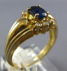 .28CT DIAMOND & AAA SAPPHIRE 14KT YELLOW GOLD 3D OVAL & ROUND ENGAGEMENT RING