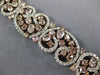 LARGE & LONG 15.49CT WHITE & PINK DIAMOND 18KT WHITE & ROSE GOLD TENNIS BRACELET