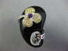 1.45CT WHITE & FANCY YELLOW DIAMOND AAA AMETHYST & ONYX 14KT WHITE GOLD FUN RING