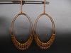 LARGE 2.5CT DIAMOND & AAA AMETHYST & CITRINE 14K ROSE GOLD OVAL HANGING EARRINGS