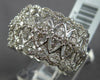 LARGE .95CT DIAMOND 14KT WHITE GOLD 3D FILIGREE SEMI ETERNITY ANNIVERSARY RING