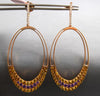 LARGE 2.5CT DIAMOND & AAA AMETHYST & CITRINE 14K ROSE GOLD OVAL HANGING EARRINGS