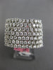 LARGE 3.28CT DIAMOND 18K WHITE GOLD MULTI ROW FLEXIBLE ETERNITY ANNIVERSARY RING