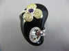1.45CT WHITE & FANCY YELLOW DIAMOND AAA AMETHYST & ONYX 14KT WHITE GOLD FUN RING