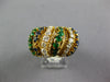 LARGE 2.30CT DIAMOND & AAA EMERALD & SAPPHIRE 18K YELLOW GOLD MULTI ROW FUN RING