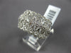 LARGE .95CT DIAMOND 14KT WHITE GOLD 3D FILIGREE SEMI ETERNITY ANNIVERSARY RING