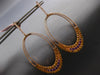 LARGE 2.5CT DIAMOND & AAA AMETHYST & CITRINE 14K ROSE GOLD OVAL HANGING EARRINGS
