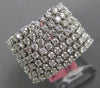 LARGE 3.28CT DIAMOND 18K WHITE GOLD MULTI ROW FLEXIBLE ETERNITY ANNIVERSARY RING