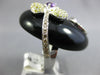 1.45CT WHITE & FANCY YELLOW DIAMOND AAA AMETHYST & ONYX 14KT WHITE GOLD FUN RING