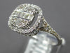 WIDE .71CT DIAMOND 14KT WHITE GOLD ROUND & BAGUETTE CLUSTER SQUARE INFINITY RING