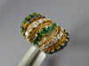 LARGE 2.30CT DIAMOND & AAA EMERALD & SAPPHIRE 18K YELLOW GOLD MULTI ROW FUN RING