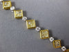 LONG 4.51CT WHITE & CANARY DIAMOND 18KT 2 TONE GOLD 3D CLASSIC TENNIS BRACELET