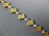 LONG 4.51CT WHITE & CANARY DIAMOND 18KT 2 TONE GOLD 3D CLASSIC TENNIS BRACELET