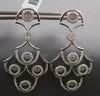 ESTATE LARGE 2.97CT DANCING DIAMOND 14KT WHITE GOLD 3D FUN HANGING EARRINGS