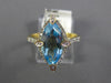 3.74CT DIAMOND & AAA BLUE TOPAZ 14K YELLOW GOLD MARQUISE & ROUND FRIENDSHIP RING