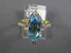 3.74CT DIAMOND & AAA BLUE TOPAZ 14K YELLOW GOLD MARQUISE & ROUND FRIENDSHIP RING