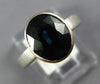 LARGE 1.85CT AAA SAPPHIRE 18K WHITE GOLD 3D OVAL SOLITAIRE BEZEL ENGAGEMENT RING