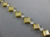 LONG 4.51CT WHITE & CANARY DIAMOND 18KT 2 TONE GOLD 3D CLASSIC TENNIS BRACELET