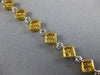 LONG 4.51CT WHITE & CANARY DIAMOND 18KT 2 TONE GOLD 3D CLASSIC TENNIS BRACELET